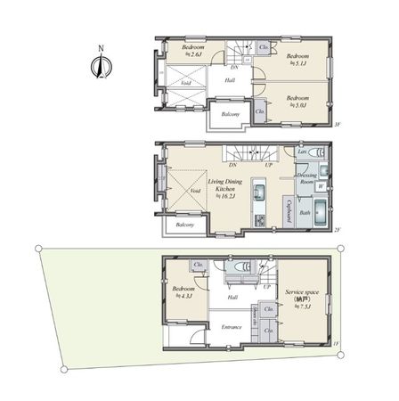 名東区豊が丘 戸建 間取図(平面図)