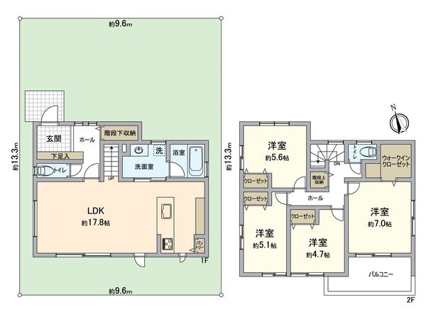 長久手市丁子田 1号棟 間取図(平面図)