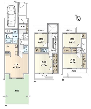 守山区白山1丁目 戸建 間取図(平面図)