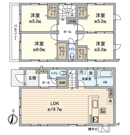 長久手市岩作平子 戸建 間取図(平面図)