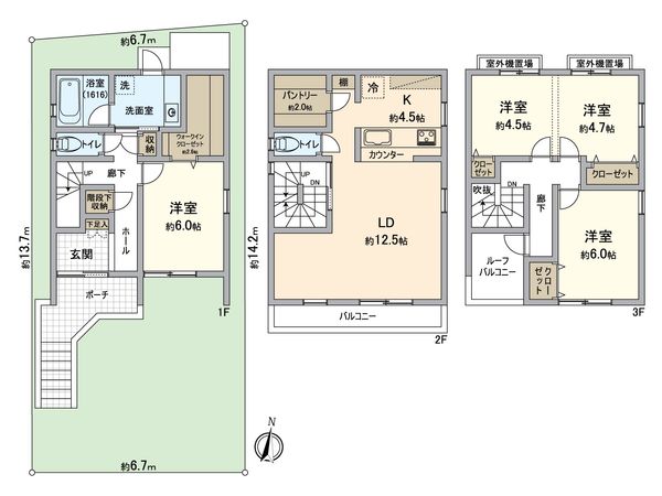 尾張旭市吉岡町1丁目 新築戸建 間取図(平面図) 尾張旭市吉岡町1丁目 新築戸建 間取図(平面図)