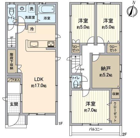 守山区森孝2丁目 4号棟 間取図(平面図)