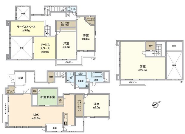 名東区望が丘 戸建 間取図(平面図) 名東区望が丘 戸建 間取図(平面図)
