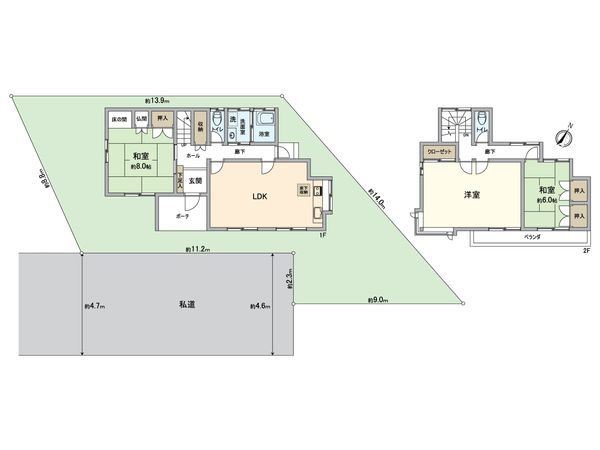 尾張旭市城山町三ツ池 戸建 間取図(平面図) 尾張旭市城山町三ツ池 戸建 間取図(平面図)