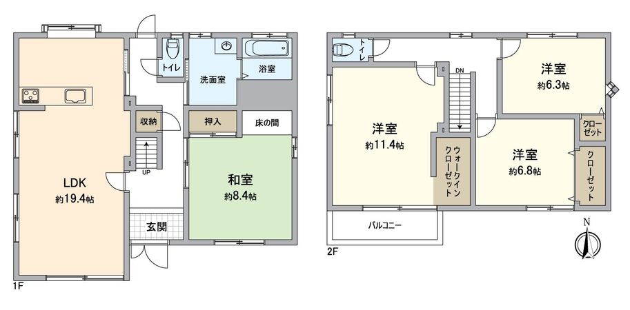 長久手市仏が根 戸建 間取図(平面図)