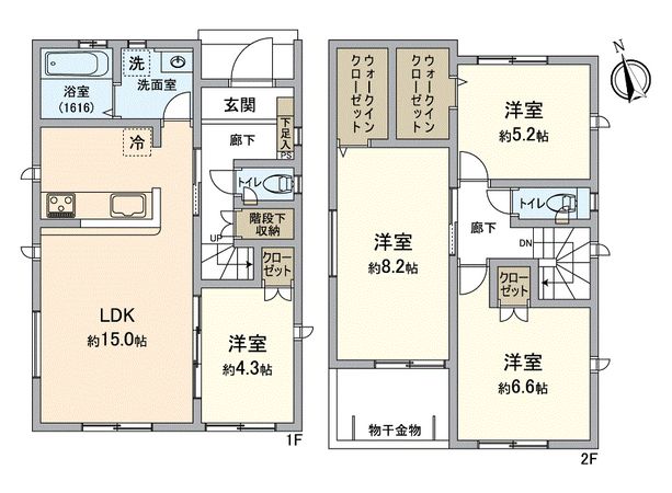 長久手市岩作隅田 1号棟 間取図(平面図) 長久手市岩作隅田 1号棟 間取図(平面図)