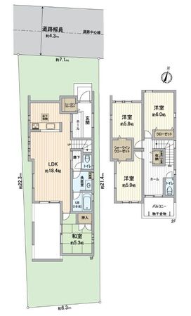 尾張旭市新居町今池下 新築戸建 間取図(平面図) 尾張旭市新居町今池下 新築戸建 間取図(平面図)