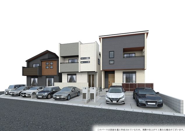 尾張旭市北本地ケ原町3丁目 3号棟 外観パース図 尾張旭市北本地ケ原町3丁目 3号棟 外観パース図