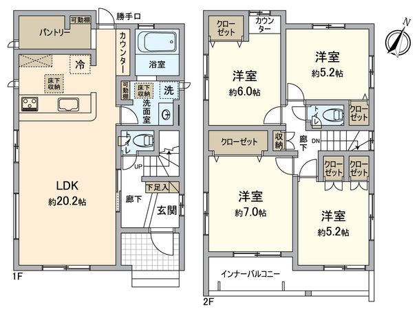 尾張旭市緑町緑ケ丘 1号棟 間取図(平面図)