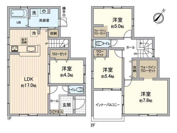 瀬戸市八幡台3丁目 2号棟 間取図(平面図)