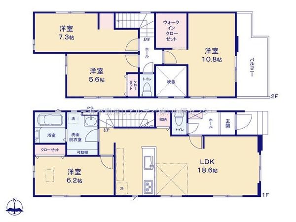 守山区桔梗平1丁目 3号棟 間取図(平面図) 守山区桔梗平1丁目 3号棟 間取図(平面図)