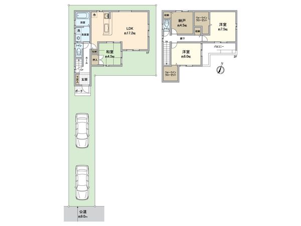 尾張旭市大塚町3丁目 2号棟 間取図(平面図) 尾張旭市大塚町3丁目 2号棟 間取図(平面図)