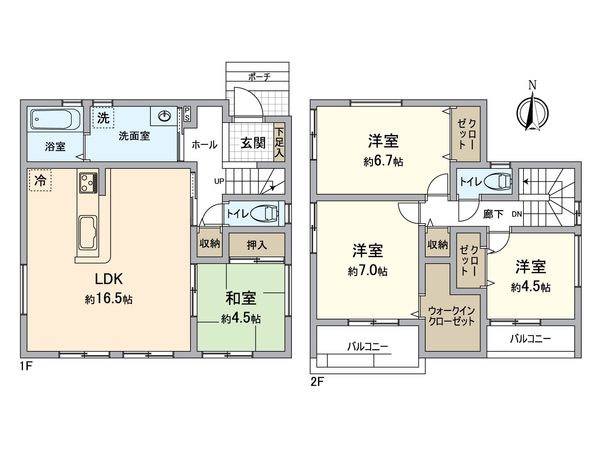 瀬戸市はぎの台2丁目 2号棟 間取図(平面図)
