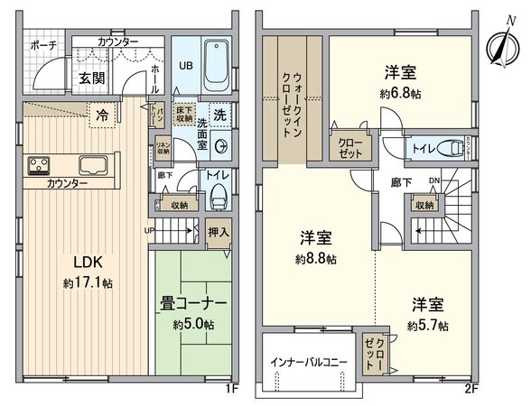 尾張旭市東本地ケ原町2丁目 戸建 間取図(平面図) 尾張旭市東本地ケ原町2丁目 戸建 間取図(平面図)