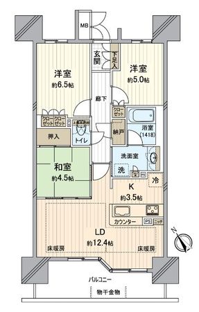 バンベール川名 間取図(平面図) バンベール川名 間取図(平面図)