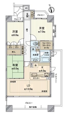 サンマンションアトレ名東中央 間取図(平面図) サンマンションアトレ名東中央 間取図(平面図)