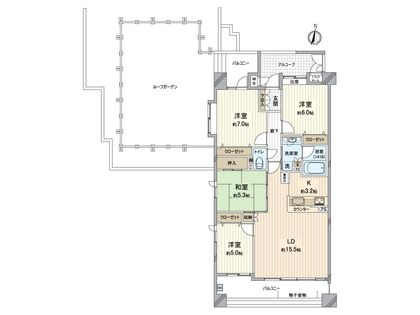 ユニーブル旭前ガーデン 間取図(平面図)