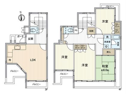 レジデンス覚王山 間取図(平面図) レジデンス覚王山 間取図(平面図)