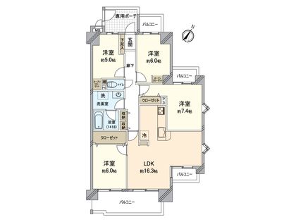 アクシーズ菖蒲池 1番館 間取図(平面図)