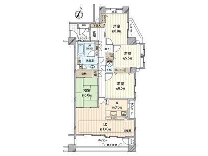 ラ・ヴィアーレ印場 間取図(平面図)