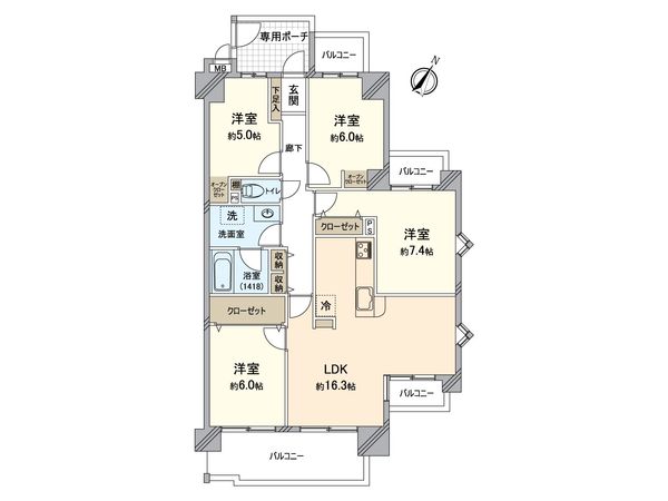 アクシーズ菖蒲池 1番館 間取図(平面図)