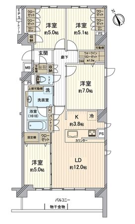 デュオヒルズ藤が丘 間取図(平面図) 間取図(平面図)