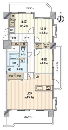 ライオンズマンション引山 間取図(平面図)
