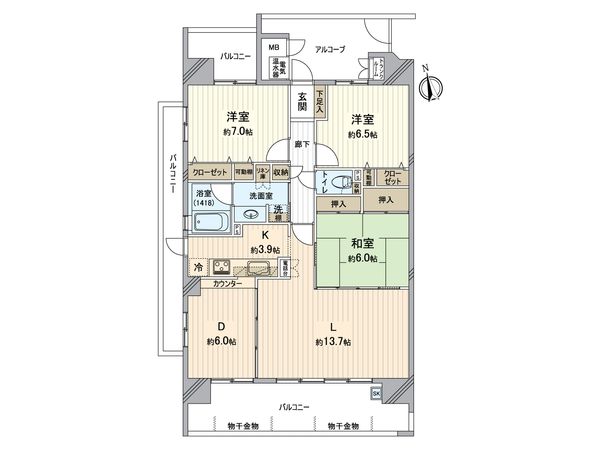 バンベール瀬戸 間取図(平面図) バンベール瀬戸 間取図(平面図)