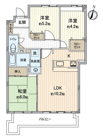 ライオンズヒルズ貴船 間取図(平面図) ライオンズヒルズ貴船 間取図(平面図)