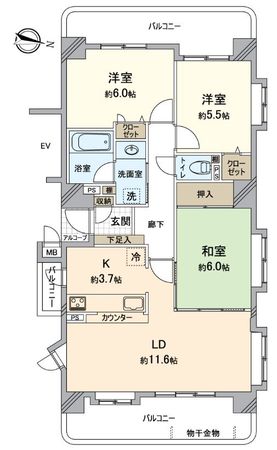 ファミール藤ヶ丘5番館 間取図(平面図) ファミール藤ヶ丘5番館 間取図(平面図)