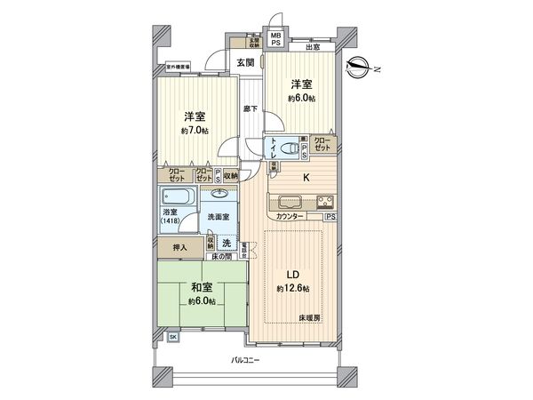 ライオンズマンション印場駅南 間取図(平面図)