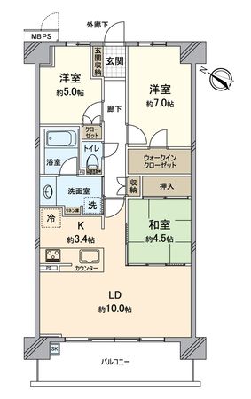 ライオンズ守山マークヒルズ 間取図(平面図)