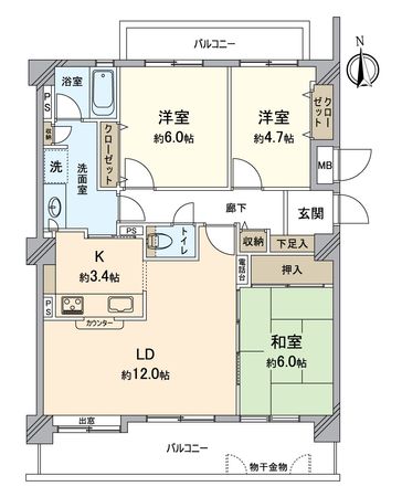 長久手パーク・マンション壱番館 間取図(平面図) 間取図(平面図)
