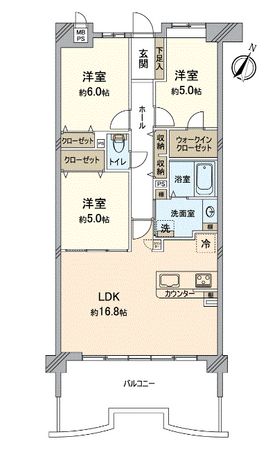 ライオンズマンション藤ケ丘ガーデンシティ 3番館 間取図(平面図)