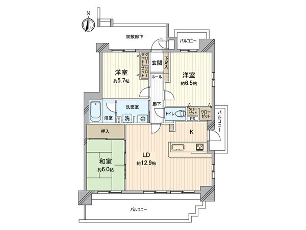 グローリアス長久手第2 間取図(平面図)