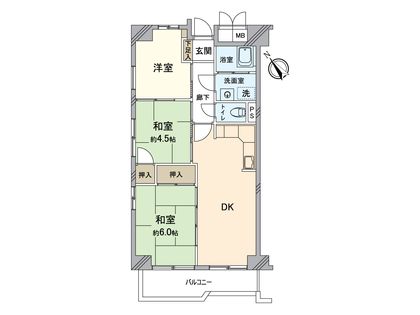 納屋橋マンション B棟 間取図(平面図)
