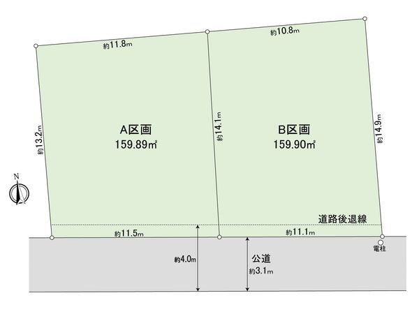 豊橋市弥生町字西豊和 B区画 区画図 豊橋市弥生町字西豊和 B区画 区画図