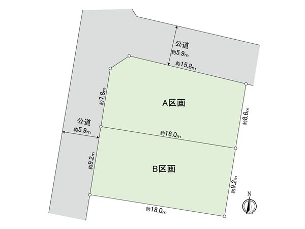 豊橋市牟呂公文町 B区画 区画図 豊橋市牟呂公文町 B区画 区画図