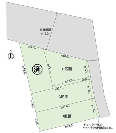 豊橋市北山町字西ノ原 土地B区画 間取図(平面図)