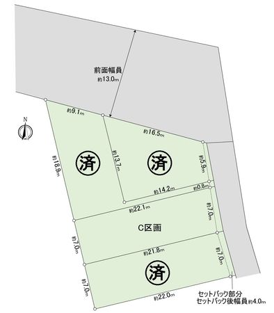 豊橋市北山町字西ノ原 土地C区画 区画図