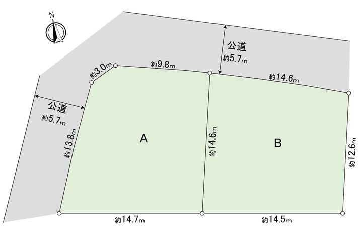 豊橋市西小鷹野一丁目 土地A区画 区画図 豊橋市西小鷹野一丁目 土地A区画 区画図