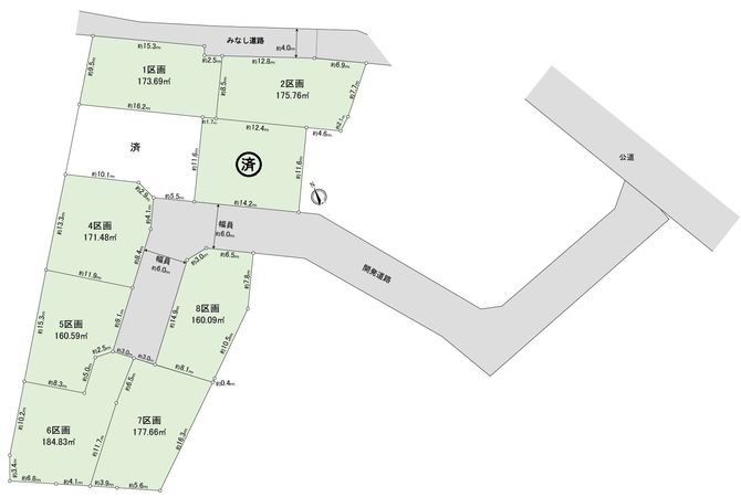 名古屋市緑区文久山 土地4区画 区画図 名古屋市緑区文久山 土地4区画 区画図