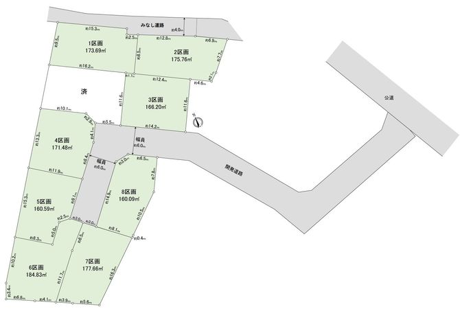 名古屋市緑区文久山 土地8区画 区画図 名古屋市緑区文久山 土地8区画 区画図