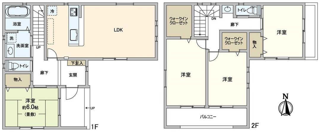 豊橋市花中町 戸建1号棟 間取図(平面図) 豊橋市花中町 戸建1号棟 間取図(平面図)