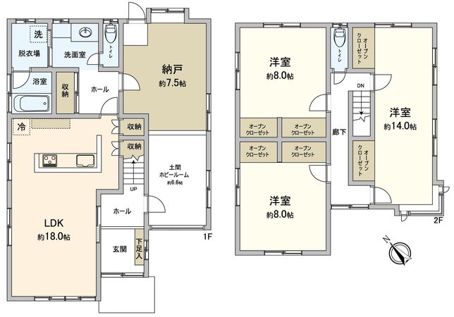 豊橋市北山町 戸建 間取図(平面図) 豊橋市北山町 戸建 間取図(平面図)