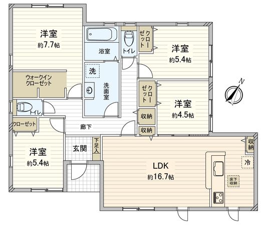 新城市稲木字下向山 新築戸建 間取図(平面図) 新城市稲木字下向山 新築戸建 間取図(平面図)