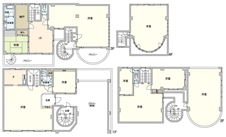 【間取図】土地面積：192.33平米（約58.17坪）　建物面積：375.64平米（約113.63坪）