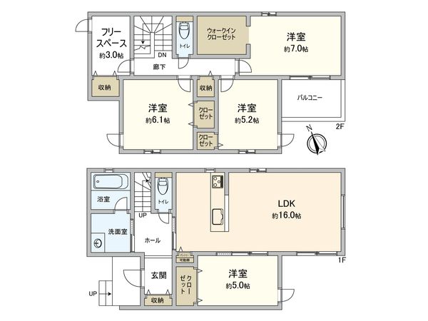 豊橋市西橋良町 新築戸建 3号棟 間取図(平面図)