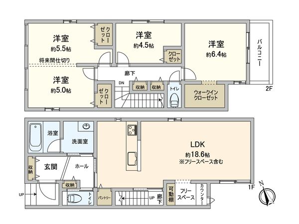 豊橋市西橋良町 新築戸建 4号棟 間取図(平面図)