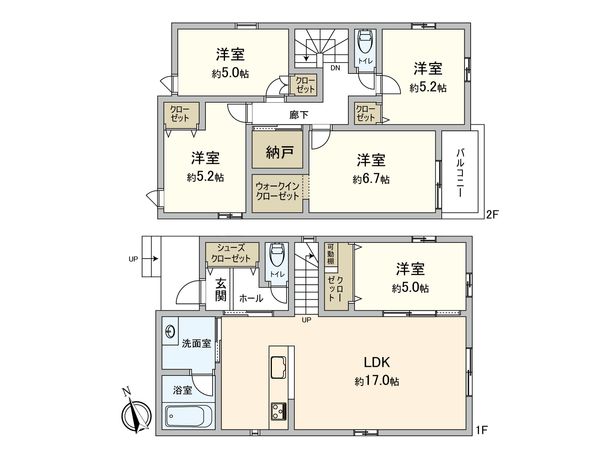 豊橋市西橋良町 新築戸建 5号棟 間取図(平面図)